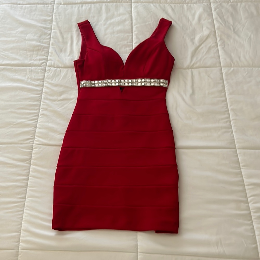 Red mini dress